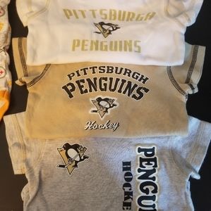 3 Pittsburgh Penguins Short Sleeve Onesie Bundle